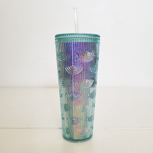 Starbucks Spring Iridescent Mermaid Scale Venti Coffee Cold Tumbler 24 oz Straw - Picture 3 of 6